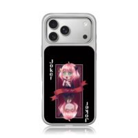 Anya Forger Joker playing card iPhone 17 Pro Max Electroplated Silver Case1