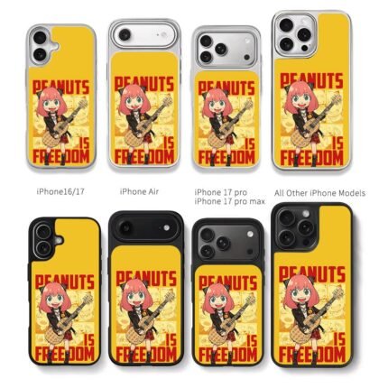 Anya guitar peanuts freedom Chris Brown Phone Case Black Electroplated Silver For Iphone 11 To 17