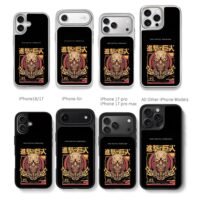 AOT Colossal Titan anime print Chris Brown Phone Case Black Electroplated Silver For Iphone 11 To 17