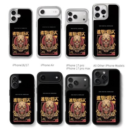 AOT Colossal Titan anime print Chris Brown Phone Case Black Electroplated Silver For Iphone 11 To 17