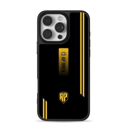 AP BREN MPL yellow line shield iPhone 16 Pro Max Black Case