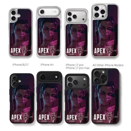 Apex Legends Loba wolf art Chris Brown Phone Case Black Electroplated Silver For Iphone 11 To 17