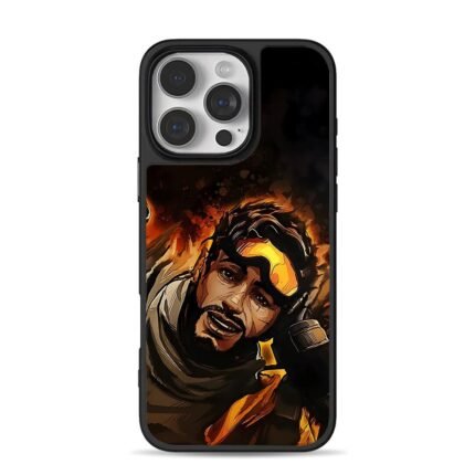 Apex Legends Mirage stylized fire art iPhone 16 Pro Max Black Case
