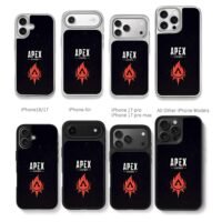 Apex Legends red flame emblem Chris Brown Phone Case Black Electroplated Silver For Iphone 11 To 17