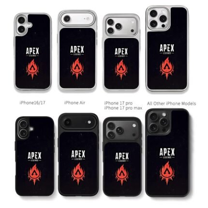Apex Legends red flame emblem Chris Brown Phone Case Black Electroplated Silver For Iphone 11 To 17