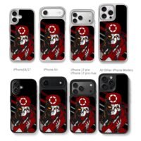 Apex Revenant cyber skull art Chris Brown Phone Case Black Electroplated Silver For Iphone 11 To 17