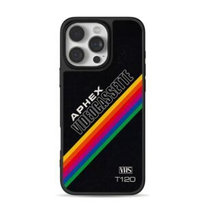Aphex VHS T120 Rainbow Stripe iPhone 16 Pro Max Black Case