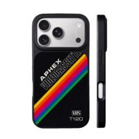Aphex VHS T120 Rainbow Stripe iPhone 17 Pro Max Black Case