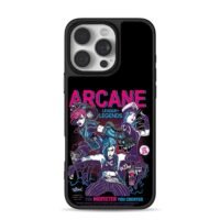 Arcane LoL Jinx Vi Caitlyn art iPhone 16 Pro Max Black Case