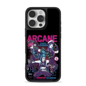 Arcane LoL Jinx Vi Caitlyn art iPhone 16 Pro Max Black Case