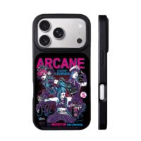 Arcane LoL Jinx Vi Caitlyn art iPhone 17 Pro Max Black Case