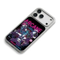 Arcane LoL Jinx Vi Caitlyn art iPhone 17 Pro Max Electroplated Silver Case2