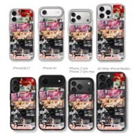 Ariana Grande fan art collage Chris Brown Phone Case Black Electroplated Silver For Iphone 11 To 17