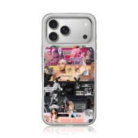 Ariana Grande fan art collage iPhone 17 Pro Max Electroplated Silver Case1