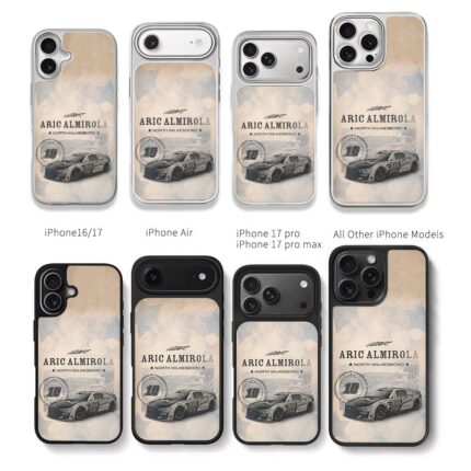 Aric Almirola 10 NASCAR car Chris Brown Phone Case Black Electroplated Silver For Iphone 11 To 17