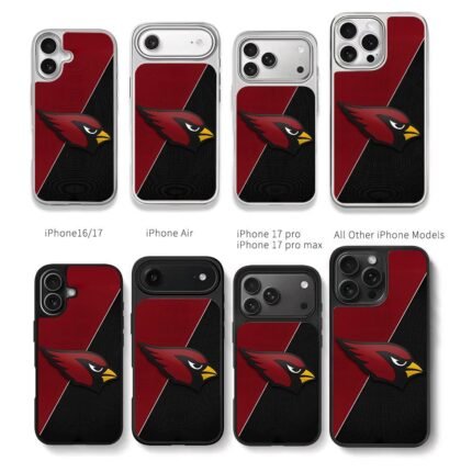 Arizona Cardinals logo split Chris Brown Phone Case Black Electroplated Silver For Iphone 11 To 17