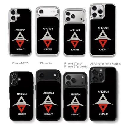 Arkham Knight logo with text Chris Brown Phone Case Black Electroplated Silver For Iphone 11 To 17