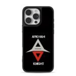 Arkham Knight logo with text iPhone 16 Pro Max Black Case