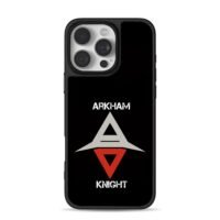 Arkham Knight logo with text iPhone 16 Pro Max Black Case