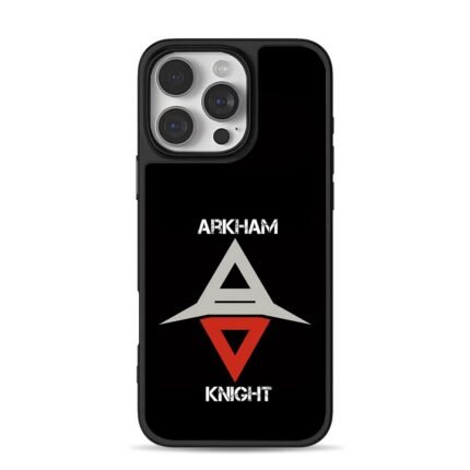 Arkham Knight logo with text iPhone 16 Pro Max Black Case
