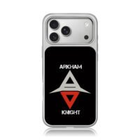 Arkham Knight logo with text iPhone 17 Pro Max Electroplated Silver Case1