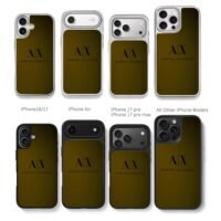 Armani Exchange AX dark olive Chris Brown Phone Case Black Electroplated Silver For Iphone 11 To 17
