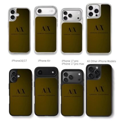 Armani Exchange AX dark olive Chris Brown Phone Case Black Electroplated Silver For Iphone 11 To 17