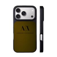 Armani Exchange AX dark olive iPhone 17 Pro Max Black Case