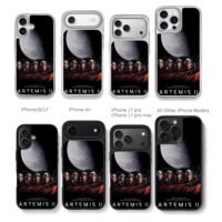 Artemis II 4 astronauts moon Chris Brown Phone Case Black Electroplated Silver For Iphone 11 To 17