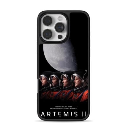 Artemis II 4 astronauts moon iPhone 16 Pro Max Black Case