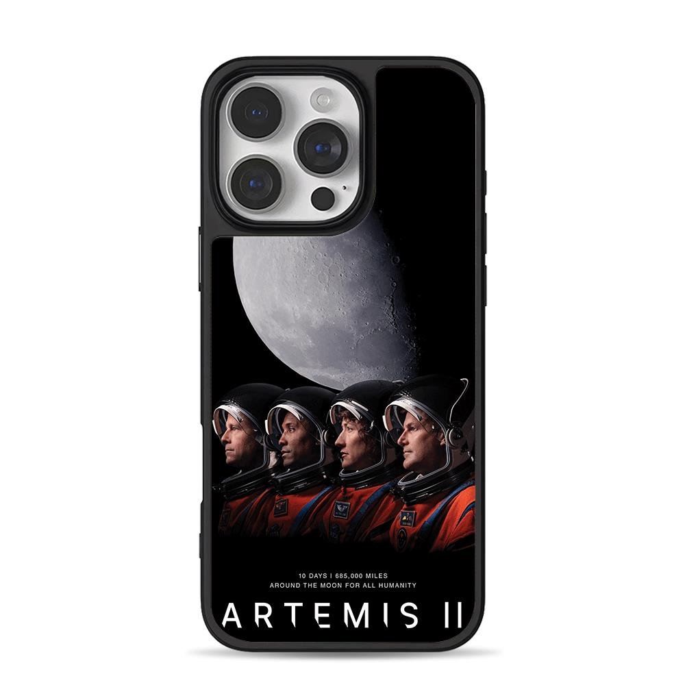 Artemis II 4 astronauts moon iPhone 16 Pro Max Black Case Artemis II 4 astronauts moon iPhone 16 Pro Max Black Case