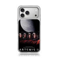 Artemis II 4 astronauts moon iPhone 17 Pro Max Electroplated Silver Case1