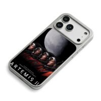 Artemis II 4 astronauts moon iPhone 17 Pro Max Electroplated Silver Case2