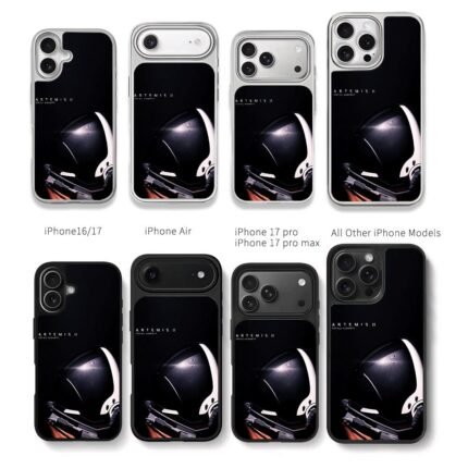 Artemis II astronaut helmet Chris Brown Phone Case Black Electroplated Silver For Iphone 11 To 17