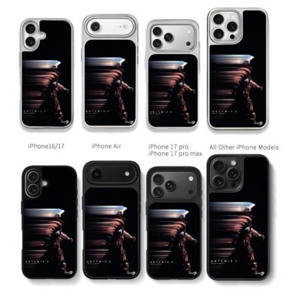Artemis II motion blurred astronaut Chris Brown Phone Case Black Electroplated Silver For Iphone 11 To 17