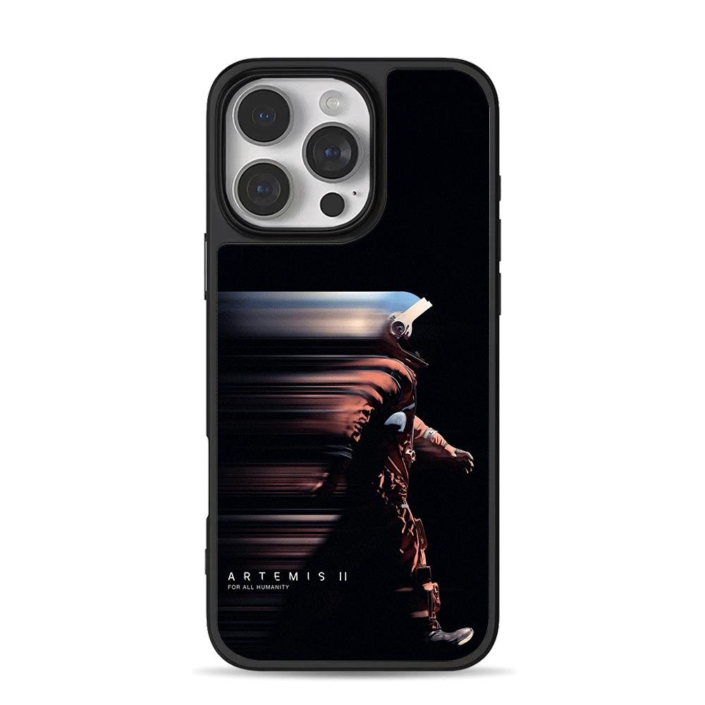 Artemis II motion blurred astronaut iPhone 16 Pro Max Black Case Artemis II motion blurred astronaut iPhone 16 Pro Max Black Case