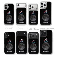 Artemis moon logo starry space Chris Brown Phone Case Black Electroplated Silver For Iphone 11 To 17