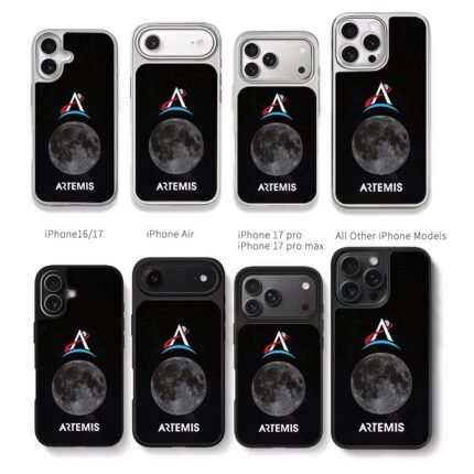 Artemis moon logo starry space Chris Brown Phone Case Black Electroplated Silver For Iphone 11 To 17