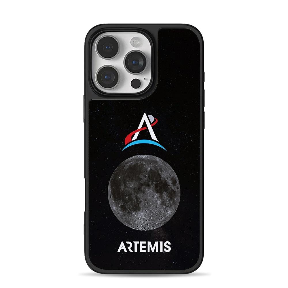 Artemis moon logo starry space iPhone 16 Pro Max Black Case Artemis moon logo starry space iPhone 16 Pro Max Black Case