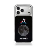Artemis moon logo starry space iPhone 17 Pro Max Electroplated Silver Case1