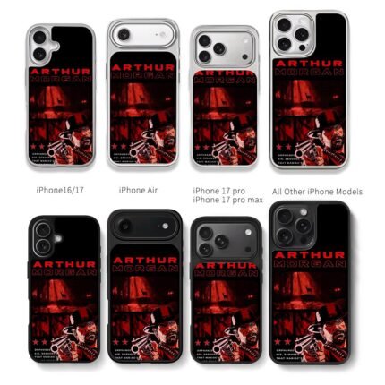 Arthur Morgan cowboy revolver Chris Brown Phone Case Black Electroplated Silver For Iphone 11 To 17