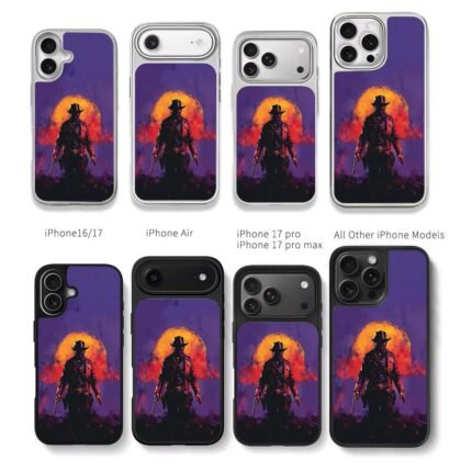Arthur Morgan cowboy sunset Chris Brown Phone Case Black Electroplated Silver For Iphone 11 To 17