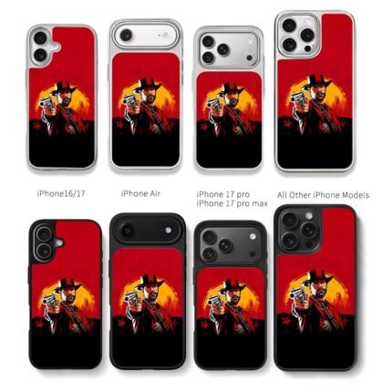 Arthur Morgan RDR2 cowboy gun art Chris Brown Phone Case Black Electroplated Silver For Iphone 11 To 17