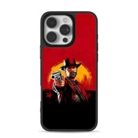 Arthur Morgan RDR2 cowboy gun art iPhone 16 Pro Max Black Case