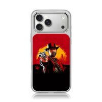 Arthur Morgan RDR2 cowboy gun art iPhone 17 Pro Max Electroplated Silver Case1