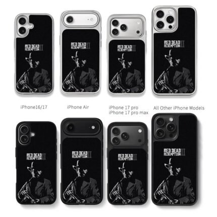 Arthur Morgan RDR2 gun art Chris Brown Phone Case Black Electroplated Silver For Iphone 11 To 17