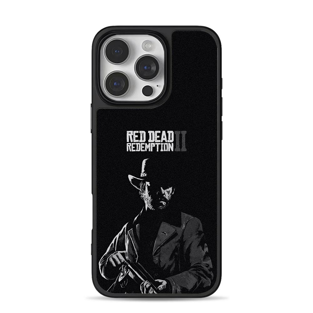 Arthur Morgan RDR2 gun art iPhone 16 Pro Max Black Case Arthur Morgan RDR2 gun art iPhone 16 Pro Max Black Case