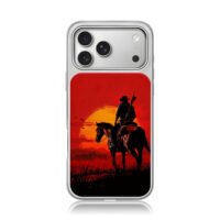 Arthur Morgan red sunset horse ride iPhone 17 Pro Max Electroplated Silver Case1