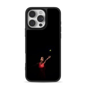Aryna Sabalenka serving tennis iPhone 16 Pro Max Black Case