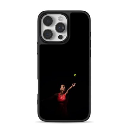 Aryna Sabalenka serving tennis iPhone 16 Pro Max Black Case